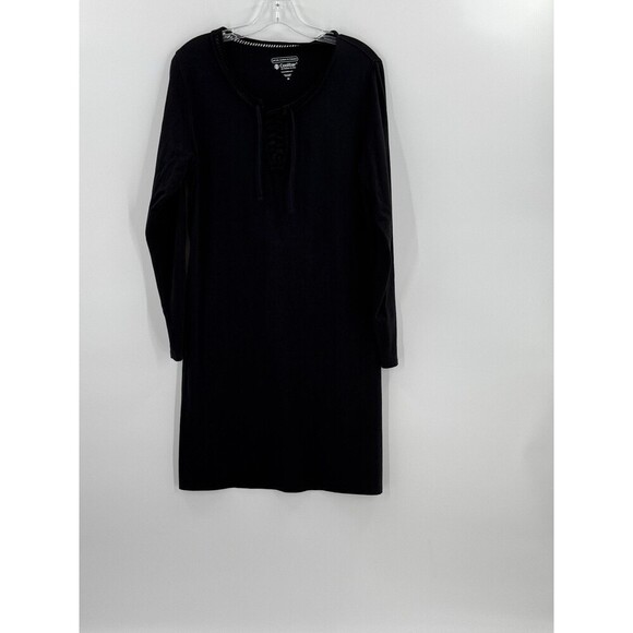 COOLIBAR Sun Protection  UPF 50+ Beach Coverup Solid Black Dress Size MEDIUM - Picture 1 of 11